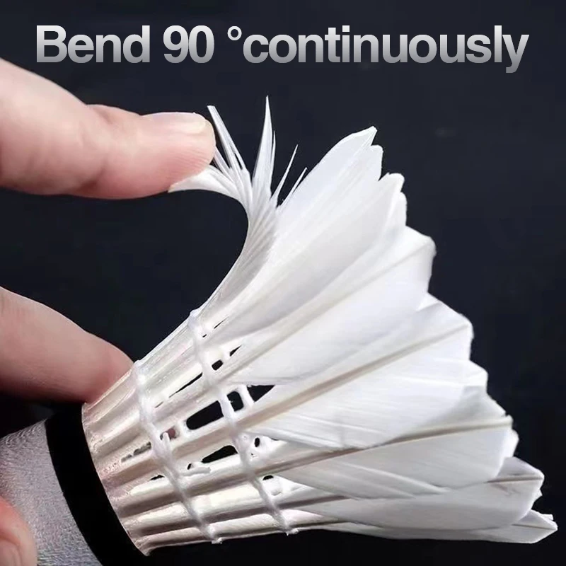 Feather Shuttlecock - Nieuwe Witte Ganzenveren Badmintonshuttlecocks, 3 Stuks,