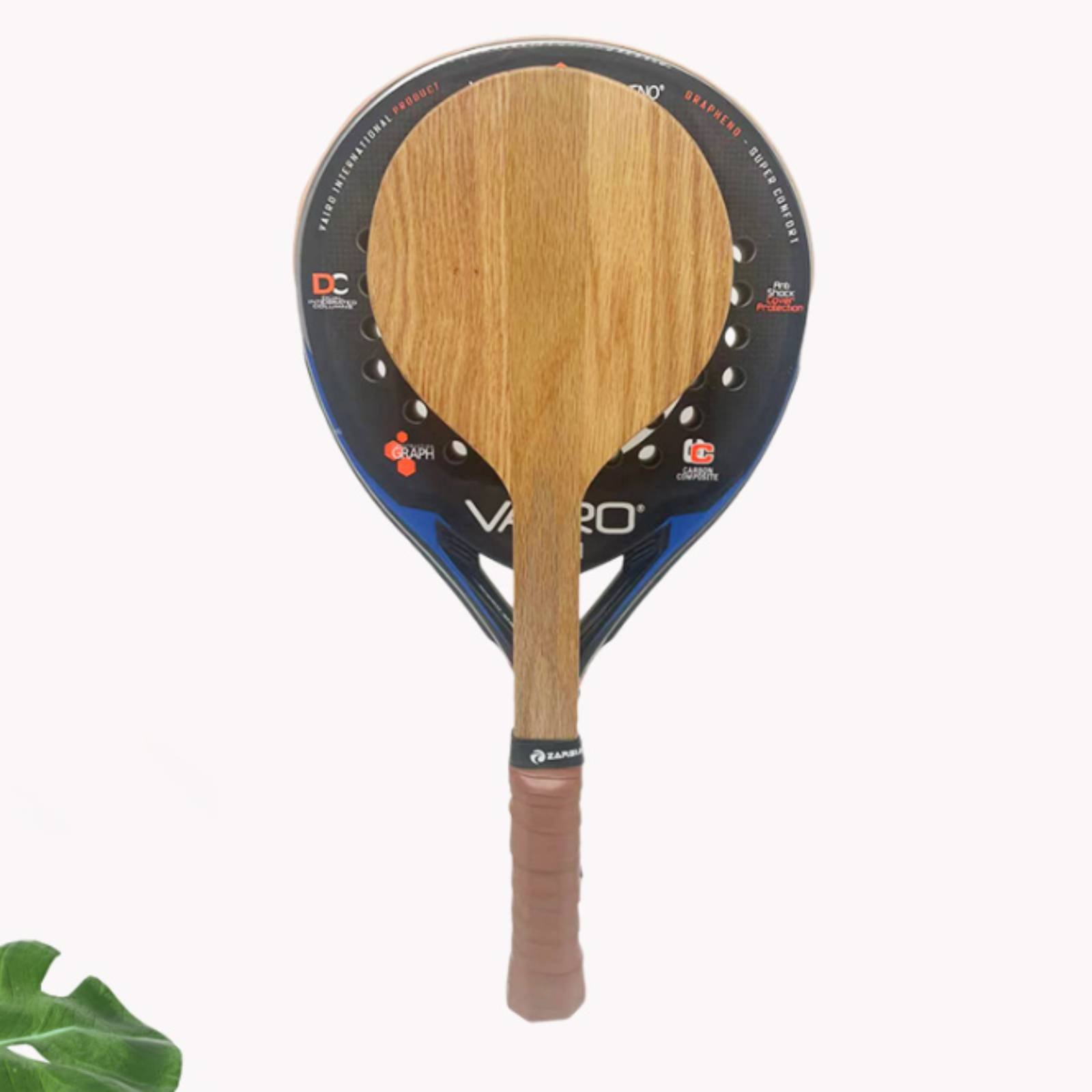 Sports Grip - Houten strandtennisracket Strandtrainingsracket met comfortabele grip