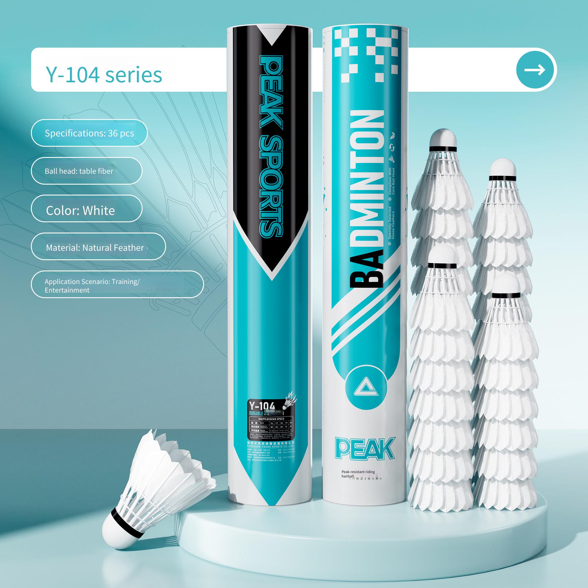 Feather Shuttlecock - PEAK Ganzenveren Badminton Officiële Duurzame 12-pack