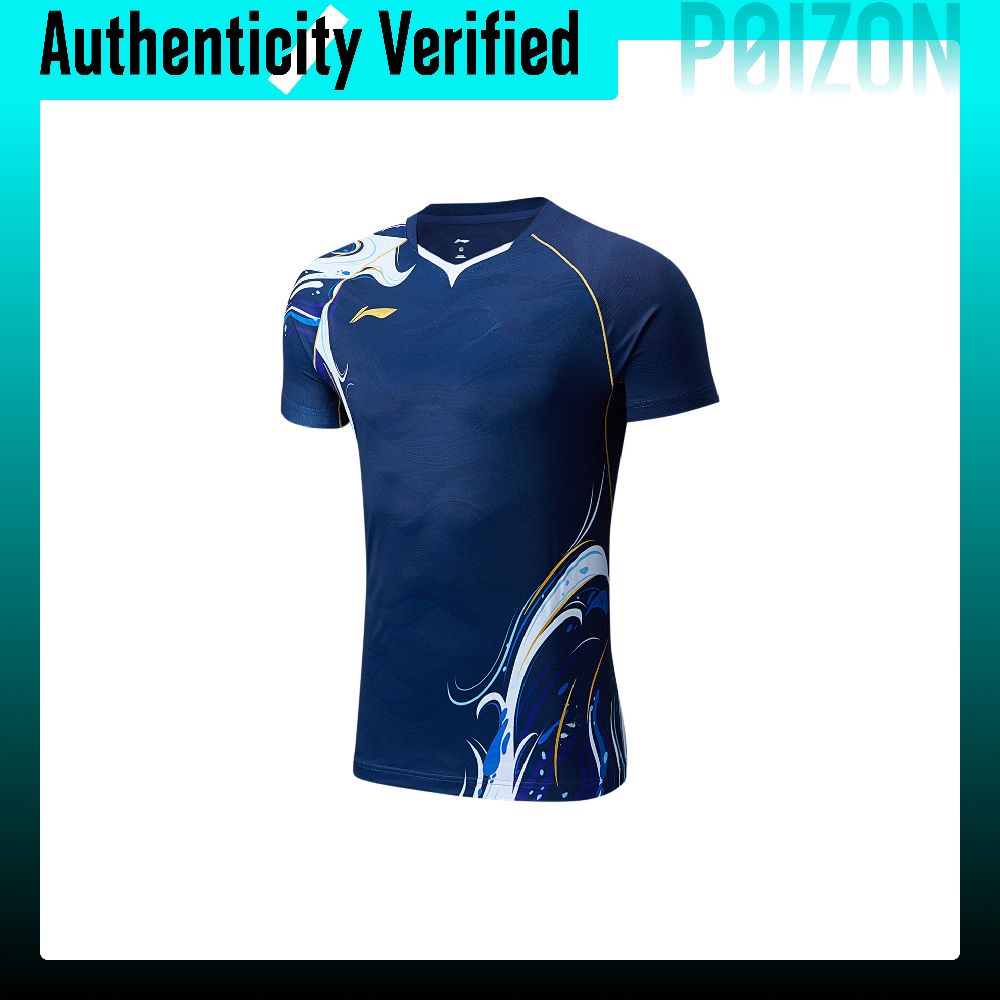 Badminton Jersey - Li Ning Badmintoncollectie, badmintonshirt, uniseks, donkerblauw,